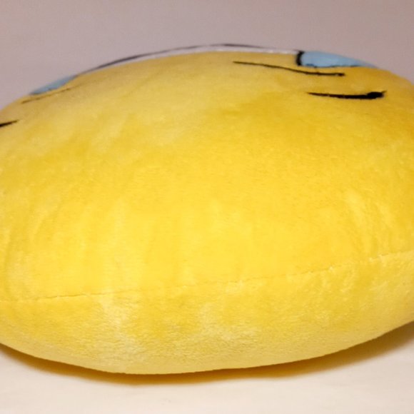 Emoji Yellow Plush Pillow Laugh Cry Smile 12 inch Round Soft Emoticon - Picture 8 of 9